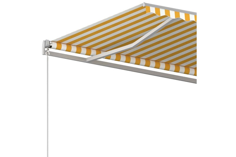 markise m. stolper 4,5x3 m automatisk betjening gul og hvid - Gul - Balkonmarkise - Markiser - Terrassemarkise