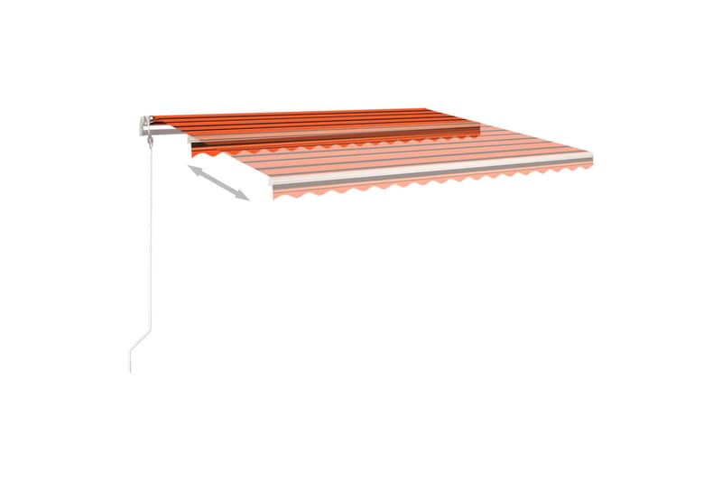 markise m. stolper 4,5x3 m manuel betjening orange og brun - Orange - Havemøbler - Solafskærmning - Markiser - Balkonmarkise