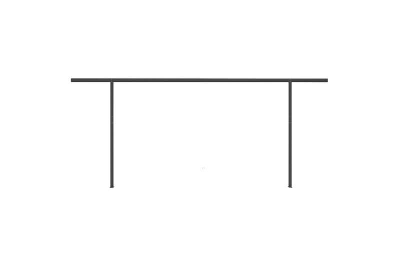 markise m. stolper 6x3 m automatisk betjening antracitgrå - Balkonmarkise - Markiser - Terrassemarkise
