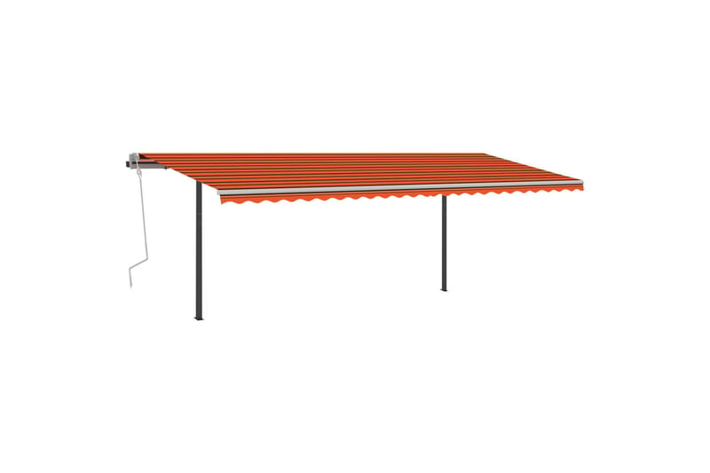 markise m. stolper 6x3 m automatisk orange og brun - Balkonmarkise - Markiser - Terrassemarkise