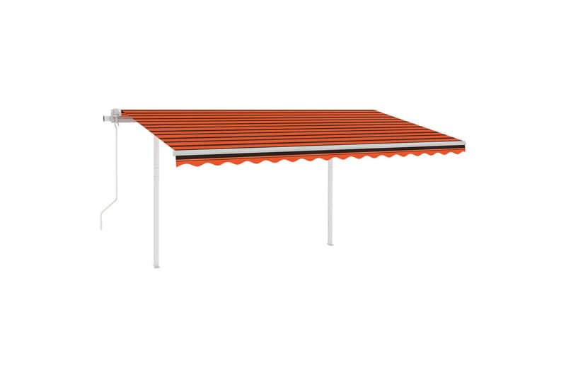 markise med stolper 4,5x3 m automatisk betjening - Orange - Balkonmarkise - Markiser - Terrassemarkise