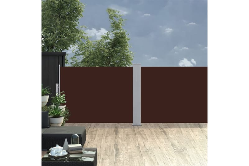 sammenrullelig sidemarkise 100 x 1000 cm brun - Brun - Havemøbler - Solafskærmning - Markiser - Balkonmarkise