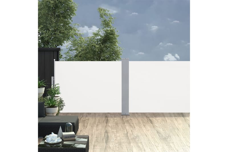 sammenrullelig sidemarkise 100 x 1000 cm cremefarvet - Creme - Havemøbler - Solafskærmning - Markiser - Balkonmarkise