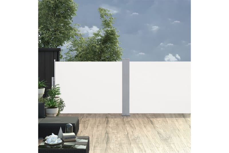 sammenrullelig sidemarkise 100 x 1000 cm cremefarvet - Creme - Balkonmarkise - Markiser - Sidemarkise - Altanafskærmning