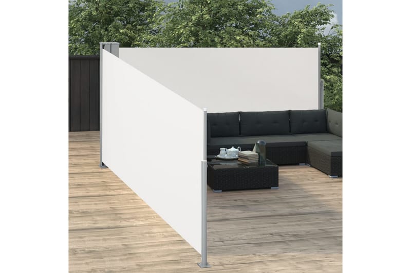 sammenrullelig sidemarkise 100 x 1000 cm cremefarvet - Creme - Havemøbler - Solafskærmning - Markiser - Balkonmarkise