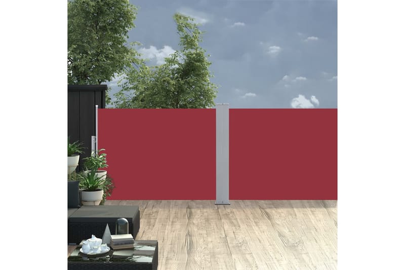 sammenrullelig sidemarkise 100 x 1000 cm rød - Rød - Balkonmarkise - Markiser - Sidemarkise - Altanafskærmning