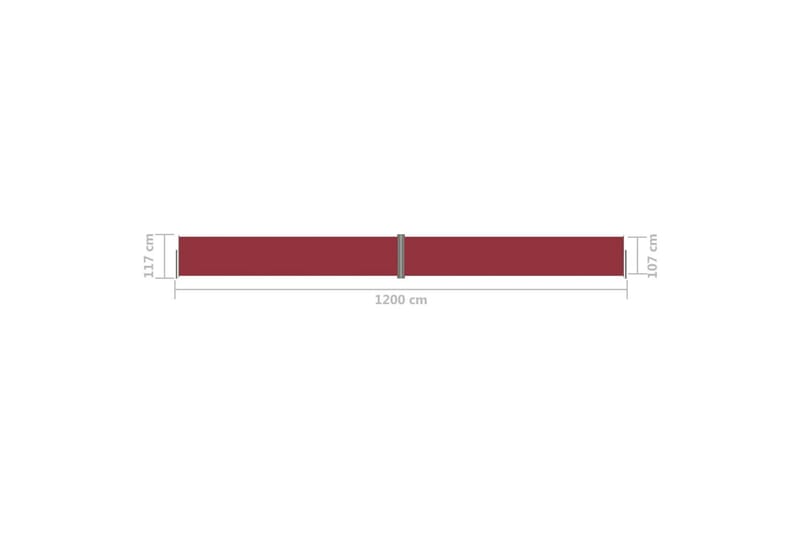 sammenrullelig sidemarkise 117x1200 cm rød - Rød - Balkonmarkise - Markiser - Sidemarkise - Altanafskærmning