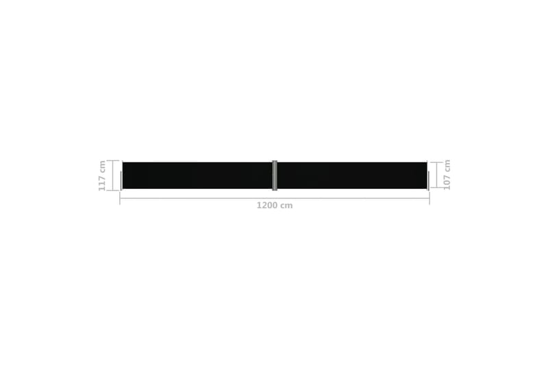 sammenrullelig sidemarkise 117x1200 cm sort - Sort - Balkonmarkise - Markiser - Sidemarkise - Altanafskærmning