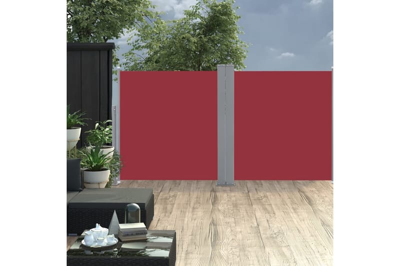 sammenrullelig sidemarkise 120 x 600 cm red - Rød - Havemøbler - Solafskærmning - Markiser - Balkonmarkise