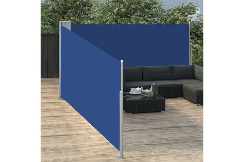 sammenrullelig sidemarkise 140 x 1000 cm blå - Blå - Havemøbler - Solafskærmning - Markiser - Balkonmarkise