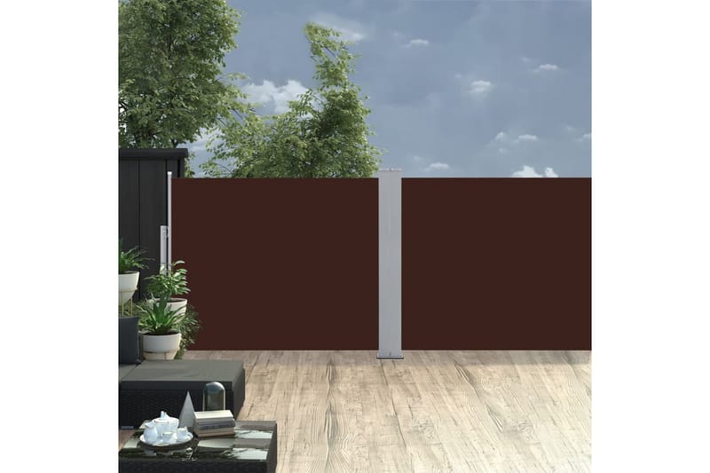 sammenrullelig sidemarkise 140 x 1000 cm brun - Brun - Havemøbler - Solafskærmning - Markiser - Balkonmarkise