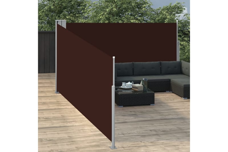 sammenrullelig sidemarkise 140 x 1000 cm brun - Brun - Havemøbler - Solafskærmning - Markiser - Balkonmarkise