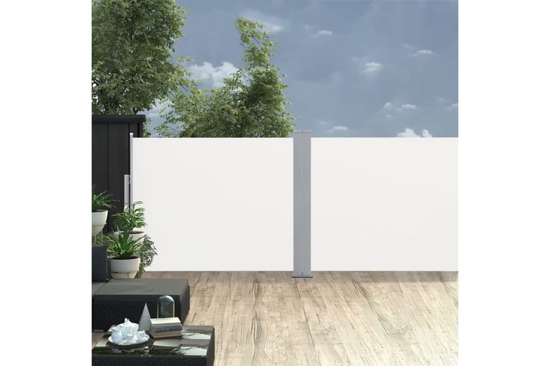 sammenrullelig sidemarkise 140 x 1000 cm cremefarvet - Creme - Havemøbler - Solafskærmning - Markiser - Balkonmarkise
