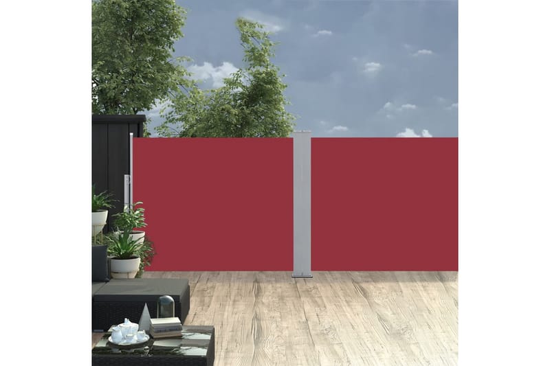 sammenrullelig sidemarkise 140 x 1000 cm rød - Rød - Balkonmarkise - Markiser - Sidemarkise - Altanafskærmning