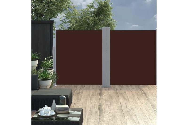 sammenrullelig sidemarkise 140 x 600 cm brun - Brun - Havemøbler - Solafskærmning - Markiser - Balkonmarkise