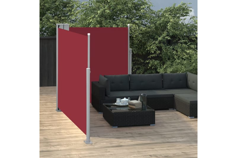 sammenrullelig sidemarkise 140 x 600 cm rød - Rød - Havemøbler - Solafskærmning - Markiser - Balkonmarkise