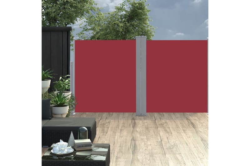 sammenrullelig sidemarkise 140 x 600 cm rød - Rød - Balkonmarkise - Markiser - Sidemarkise - Altanafskærmning