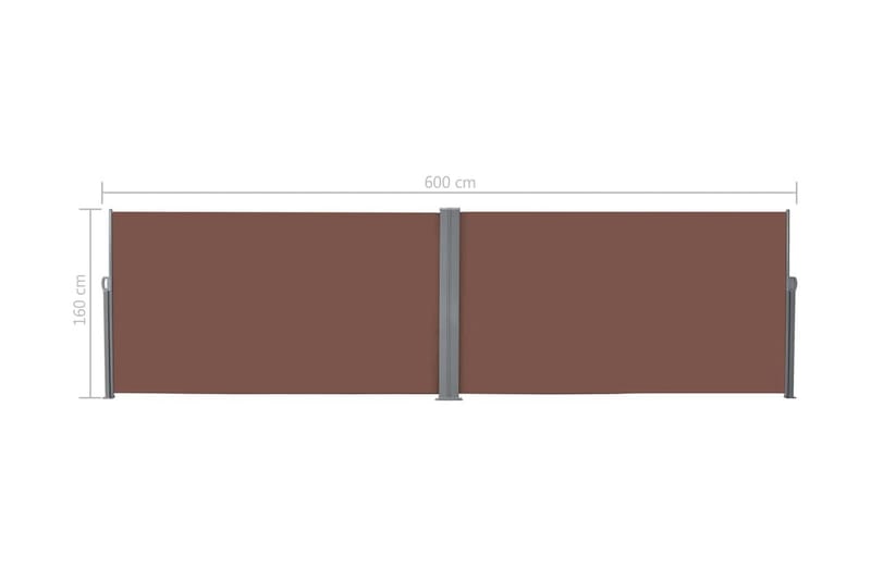 sammenrullelig sidemarkise 160 x 600 cm brun - Brun - Havemøbler - Solafskærmning - Markiser - Balkonmarkise