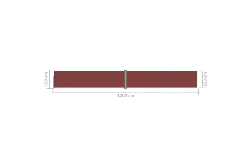 sammenrullelig sidemarkise 160x1200 cm brun - Brun - Balkonmarkise - Markiser - Sidemarkise - Altanafskærmning
