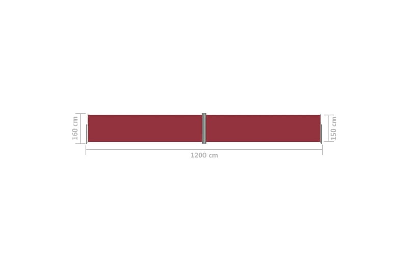 sammenrullelig sidemarkise 160x1200 cm rød - Rød - Balkonmarkise - Markiser - Sidemarkise - Altanafskærmning