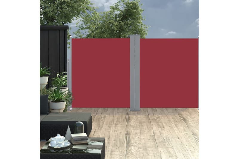 sammenrullelig sidemarkise 170 x 600 cm rød - Rød - Havemøbler - Solafskærmning - Markiser - Balkonmarkise