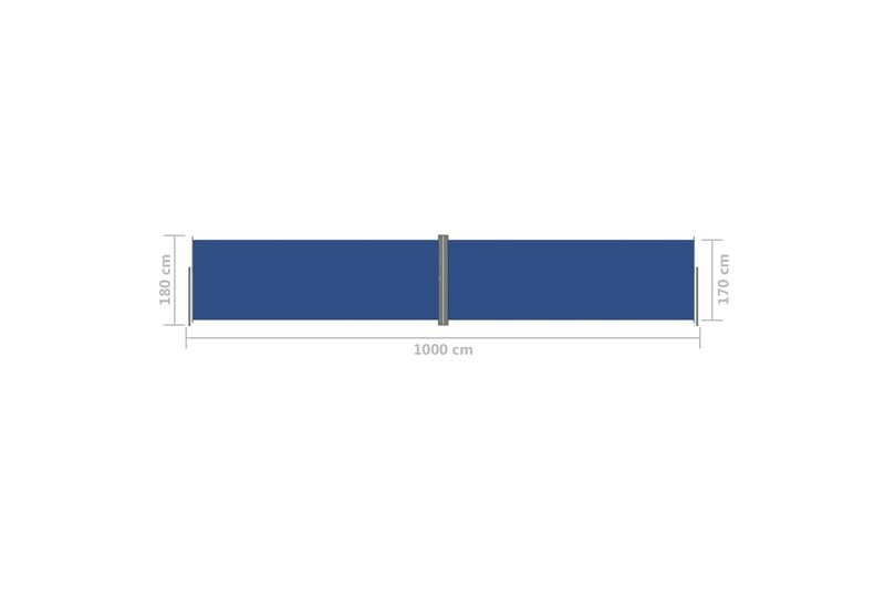 sammenrullelig sidemarkise 180x1000 cm blå - Blå - Balkonmarkise - Markiser - Sidemarkise - Altanafskærmning