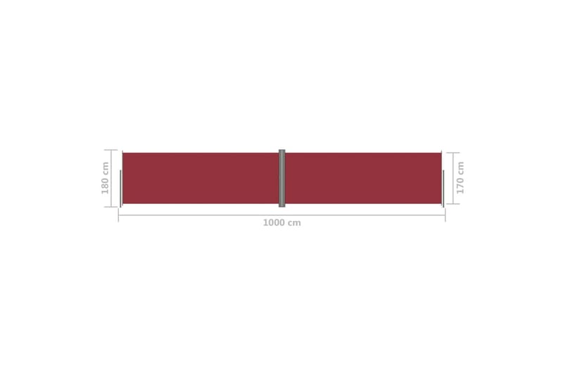 sammenrullelig sidemarkise 180x1000 cm rød - Rød - Balkonmarkise - Markiser - Sidemarkise - Altanafskærmning