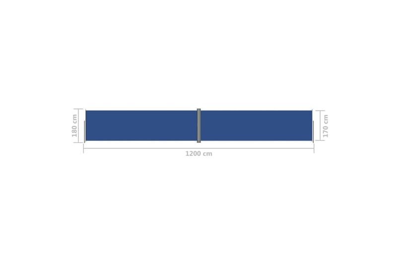 sammenrullelig sidemarkise 180x1200 cm blå - Blå - Balkonmarkise - Markiser - Sidemarkise - Altanafskærmning