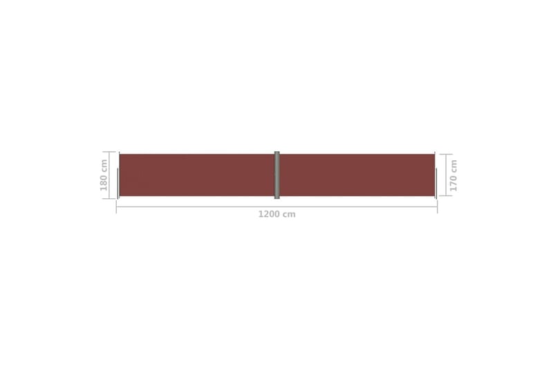 sammenrullelig sidemarkise 180x1200 cm brun - Brun - Havemøbler - Solafskærmning - Markiser - Balkonmarkise
