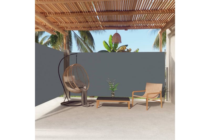 sammenrullelig sidemarkise 180x600 cm antracitgrå - Antracit - Havemøbler - Solafskærmning - Markiser - Balkonmarkise