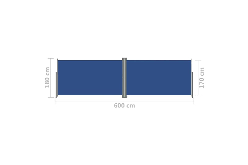 sammenrullelig sidemarkise 180x600 cm blå - Blå - Balkonmarkise - Markiser - Sidemarkise - Altanafskærmning