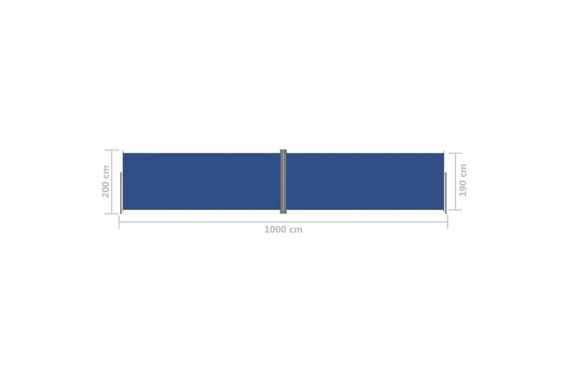 sammenrullelig sidemarkise 200x1000 cm blå - Blå - Balkonmarkise - Markiser - Sidemarkise - Altanafskærmning