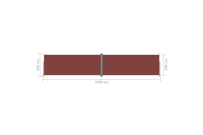 sammenrullelig sidemarkise 200x1000 cm brun - Brun - Balkonmarkise - Markiser - Sidemarkise - Altanafskærmning