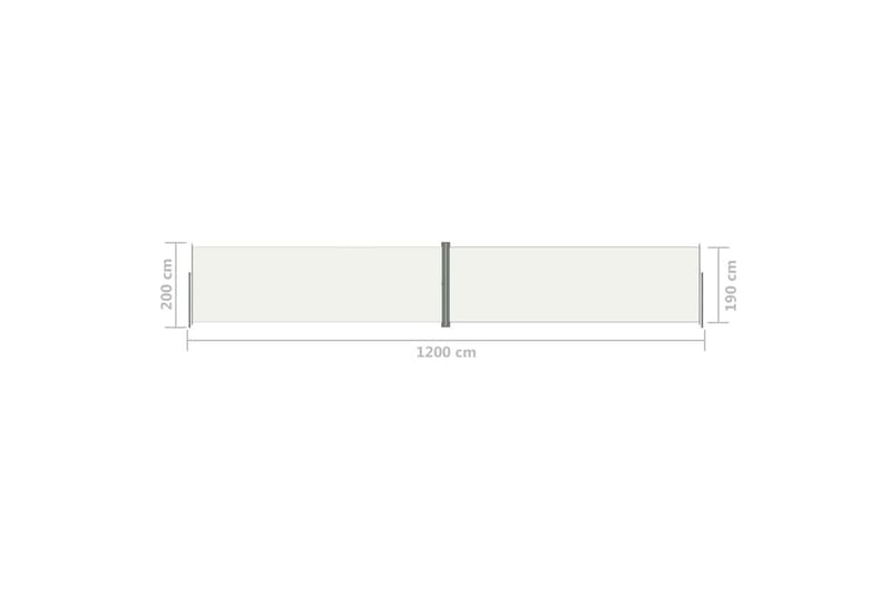 sammenrullelig sidemarkise 200x1200 cm cremefarvet - Creme - Havemøbler - Solafskærmning - Markiser - Balkonmarkise
