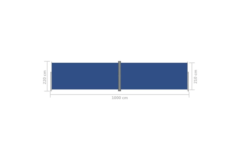 sammenrullelig sidemarkise 220x1000 cm blå - Blå - Havemøbler - Solafskærmning - Markiser - Balkonmarkise