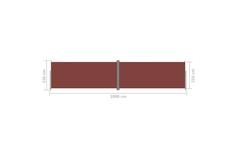 sammenrullelig sidemarkise 220x1000 cm brun - Brun - Havemøbler - Solafskærmning - Markiser - Balkonmarkise