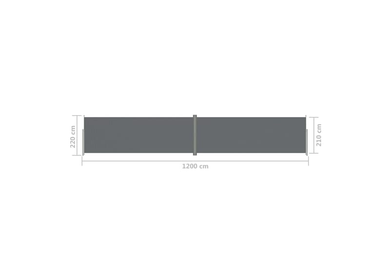 sammenrullelig sidemarkise 220x1200 cm antracitgrå - Antracit - Balkonmarkise - Markiser - Sidemarkise - Altanafskærmning
