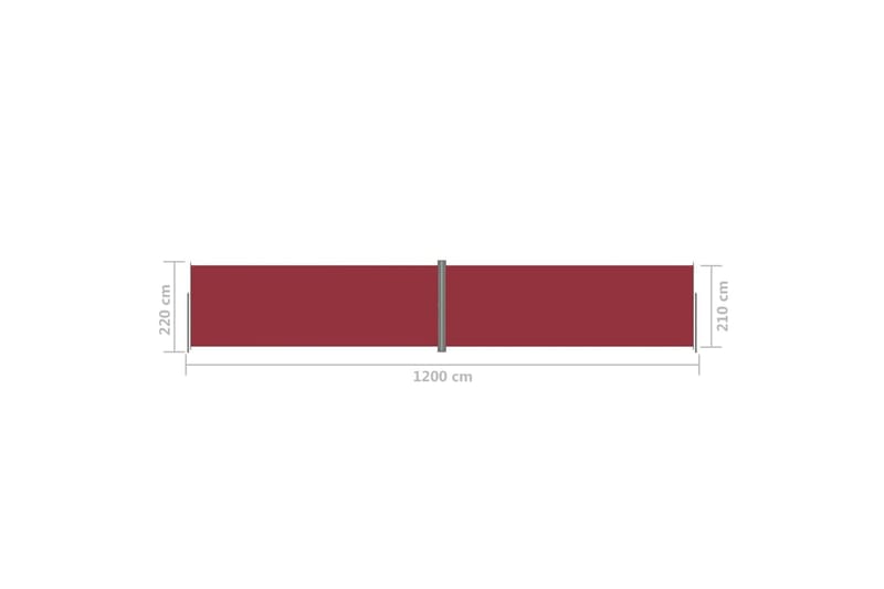 sammenrullelig sidemarkise 220x1200 cm rød - Rød - Balkonmarkise - Markiser - Sidemarkise - Altanafskærmning