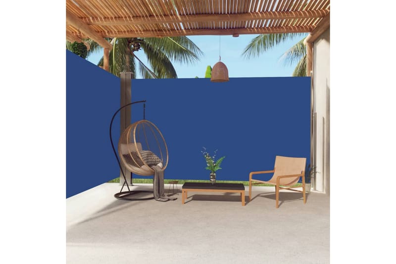 sammenrullelig sidemarkise 220x600 cm blå - Blå - Havemøbler - Solafskærmning - Markiser - Balkonmarkise