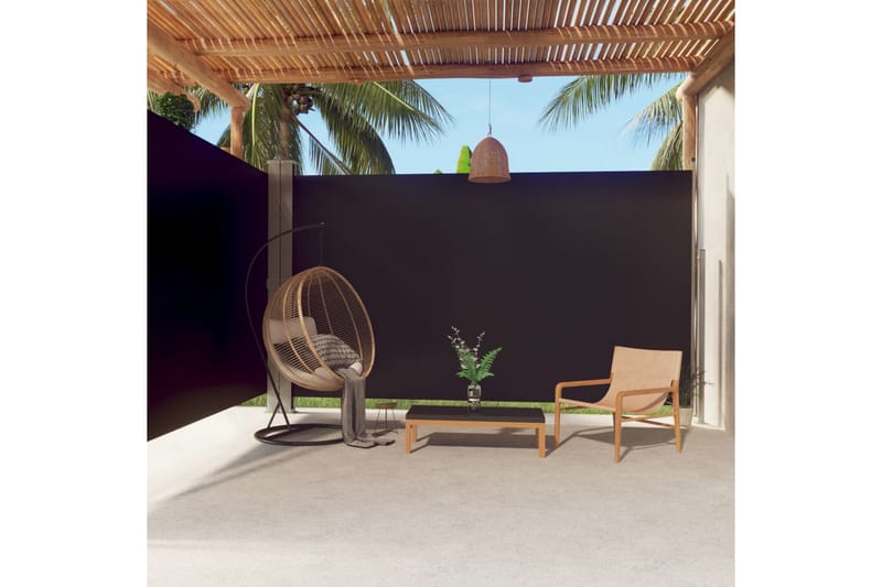 sammenrullelig sidemarkise 220x600 cm sort - Sort - Havemøbler - Solafskærmning - Markiser - Balkonmarkise