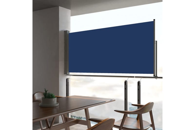 sammenrullelig sidemarkise 60 x 300 cm blå - Blå - Havemøbler - Solafskærmning - Markiser - Balkonmarkise