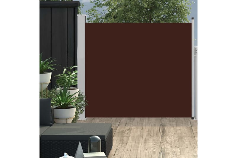Sammenrullelig Sidemarkise Til Terrassen 100 X 300 cm Brun - Brun - Havemøbler - Solafskærmning - Markiser - Balkonmarkise