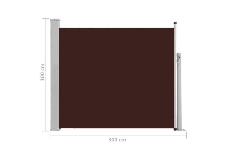 Sammenrullelig Sidemarkise Til Terrassen 100 X 300 cm Brun - Brun - Havemøbler - Solafskærmning - Markiser - Balkonmarkise