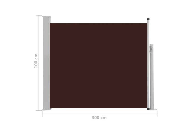 Sammenrullelig Sidemarkise Til Terrassen 100 X 300 cm Brun - Brun - Balkonmarkise - Markiser - Sidemarkise - Altanafskærmning