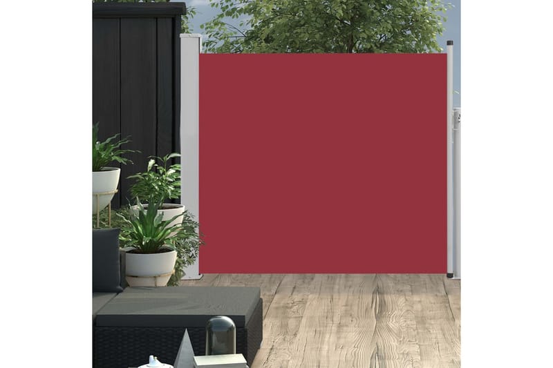 Sammenrullelig Sidemarkise Til Terrassen 100 X 300 cm Rød - Rød - Havemøbler - Solafskærmning - Markiser - Balkonmarkise