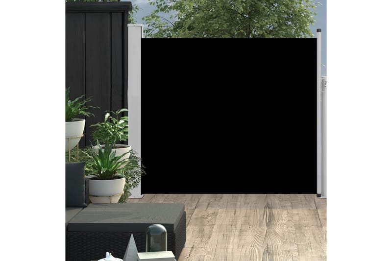Sammenrullelig Sidemarkise Til Terrassen 100 X 300 cm Sort - Sort - Havemøbler - Solafskærmning - Markiser - Balkonmarkise