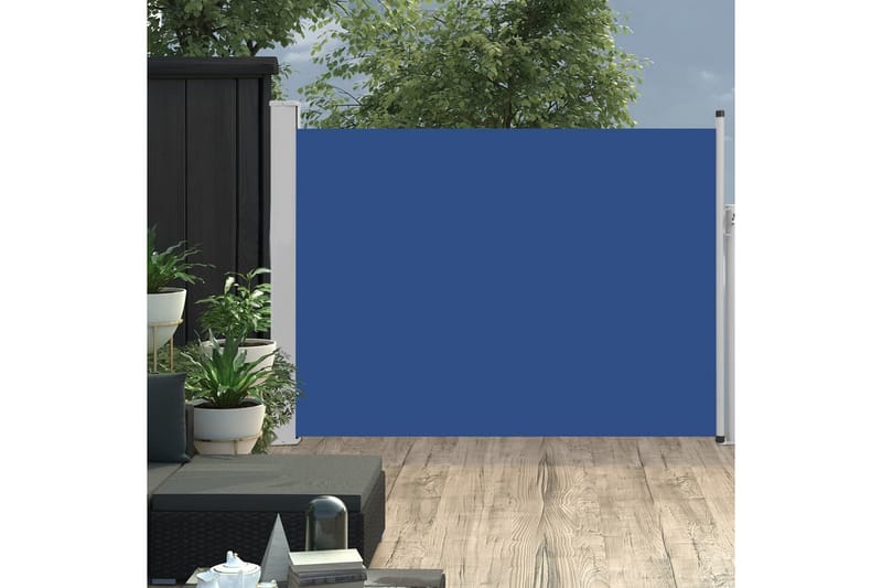sammenrullelig sidemarkise til terrassen 100 x 500 cm blå - Blå - Balkonmarkise - Markiser - Sidemarkise - Altanafskærmning