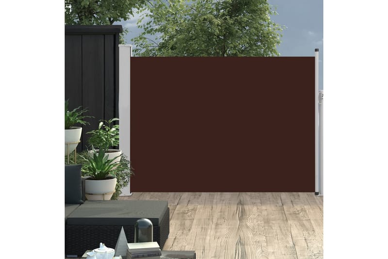 sammenrullelig sidemarkise til terrassen 100 x 500 cm brun - Brun - Balkonmarkise - Markiser - Sidemarkise - Altanafskærmning