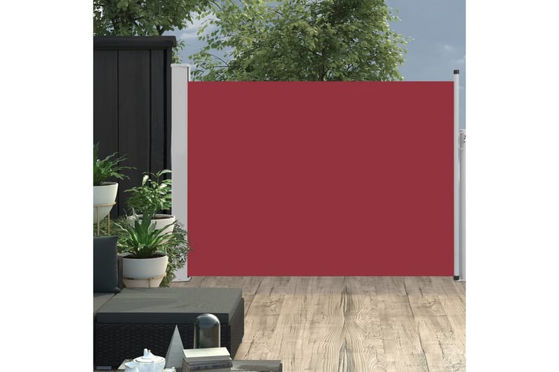 sammenrullelig sidemarkise til terrassen 100 x 500 cm rød - Rød - Balkonmarkise - Markiser - Sidemarkise - Altanafskærmning