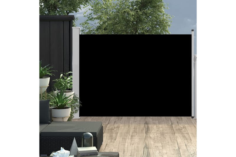 Sammenrullelig Sidemarkise Til Terrassen 100 x 500 cm Sort - Sort - Havemøbler - Solafskærmning - Markiser - Balkonmarkise